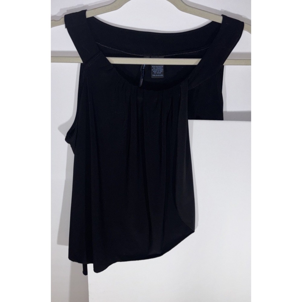 St. Tropez West Black Top Size XL Sleeveless scooped‎ neck with front overlay